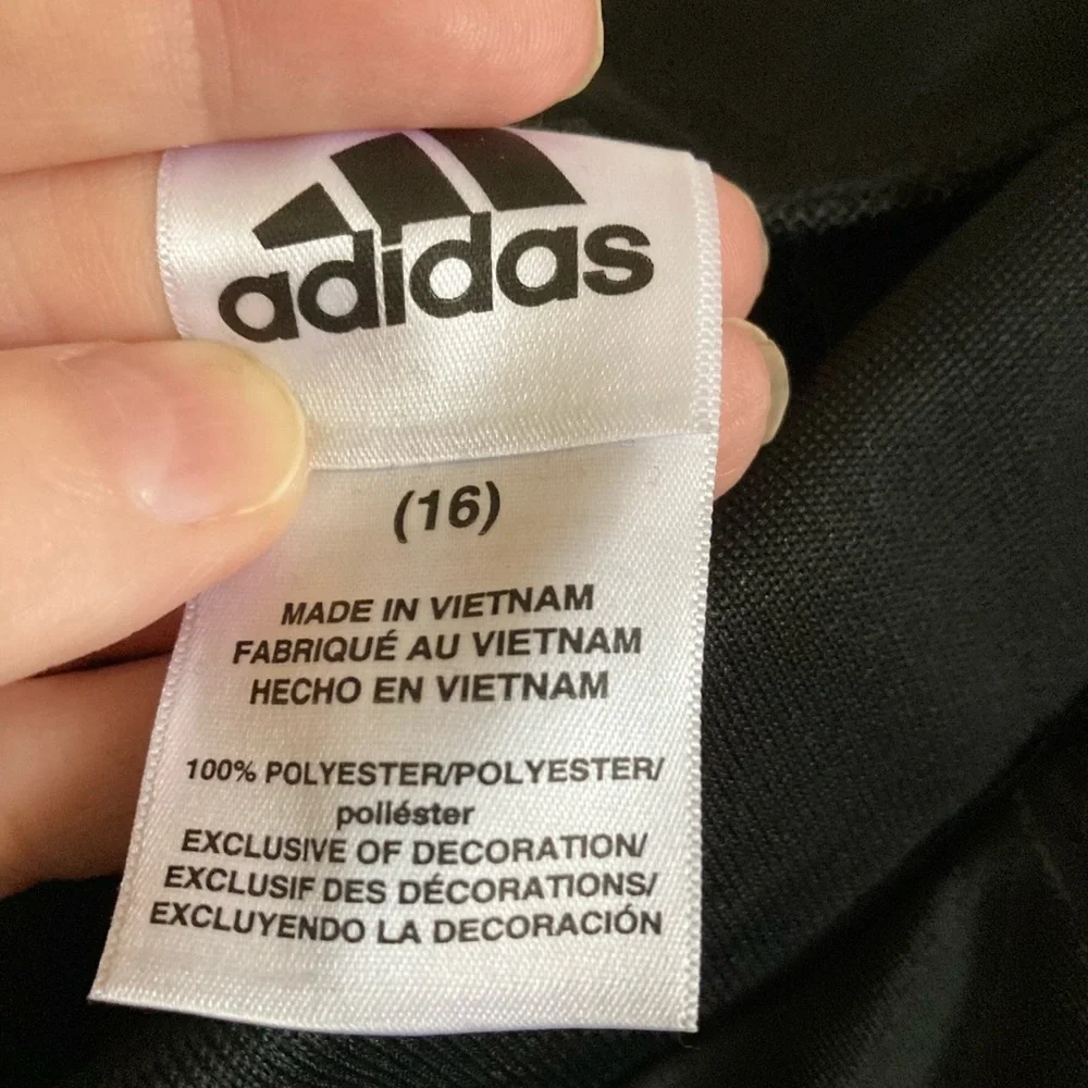 *Adidas Black with Gold/Rose Gold Striped Track Pants #IR